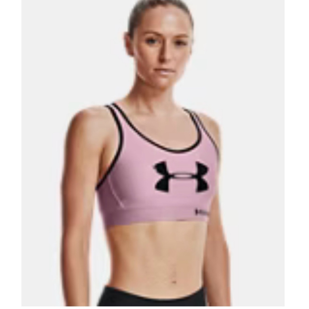Pink /Black Under Armour Keyhole Sports Bra, L